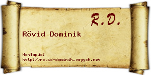 Rövid Dominik névjegykártya